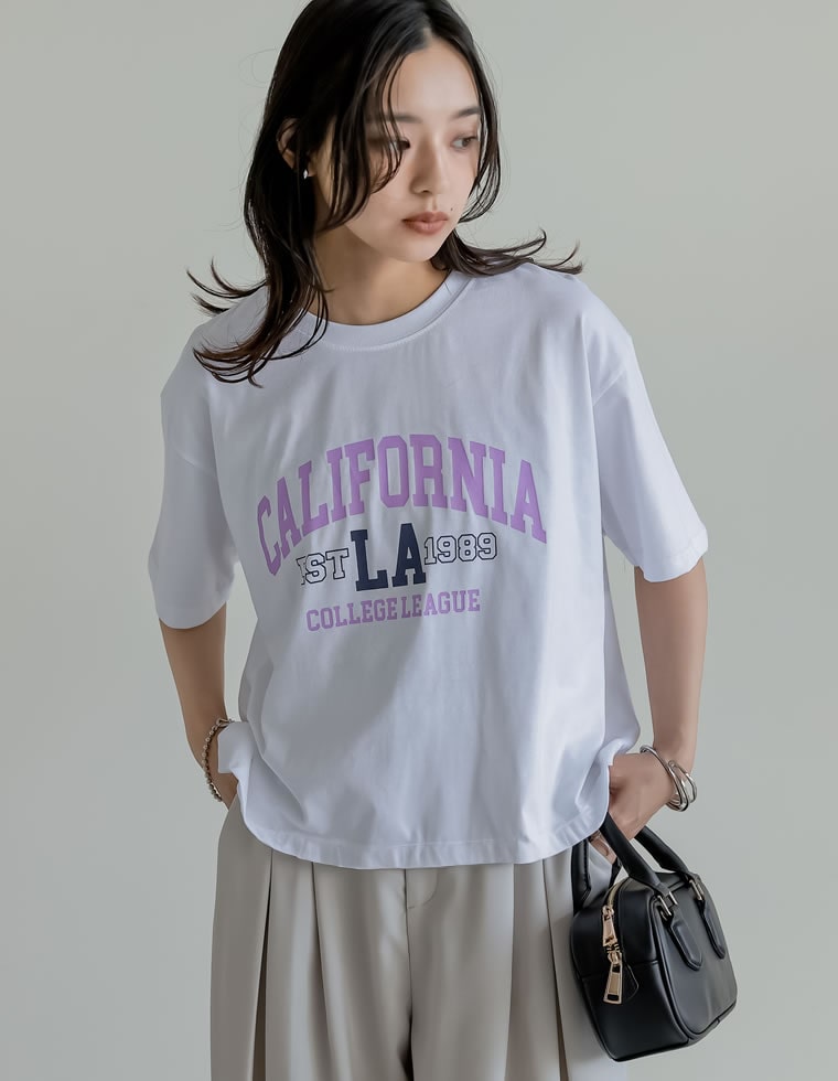 綿天竺CaliforniaロゴＴシャツ