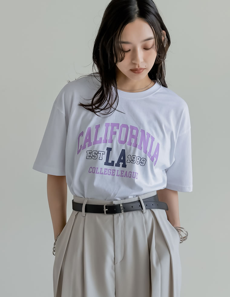 綿天竺CaliforniaロゴＴシャツ