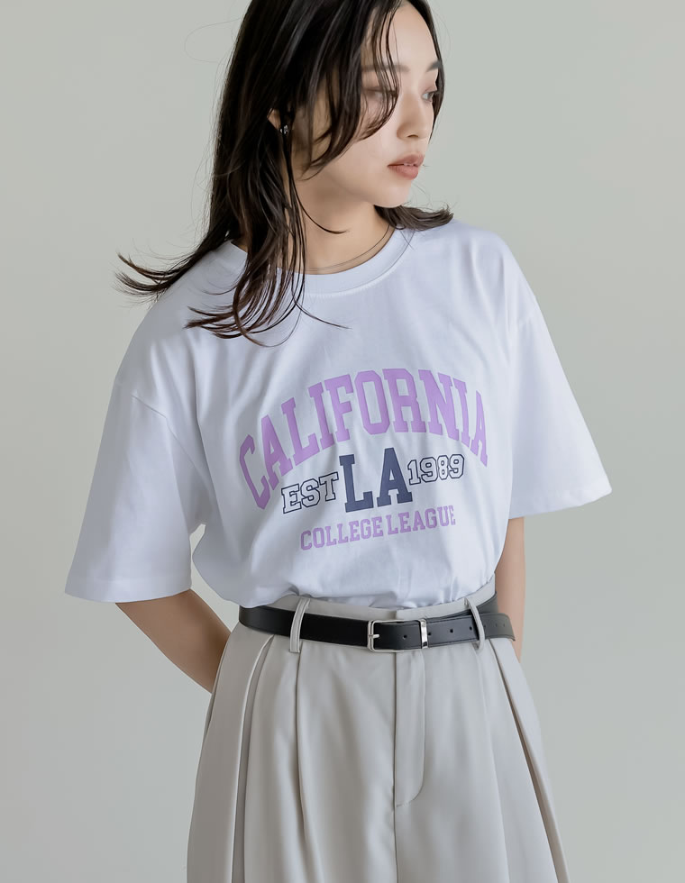 綿天竺CaliforniaロゴＴシャツ