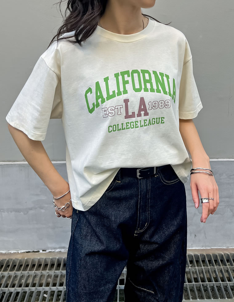 綿天竺CaliforniaロゴＴシャツ