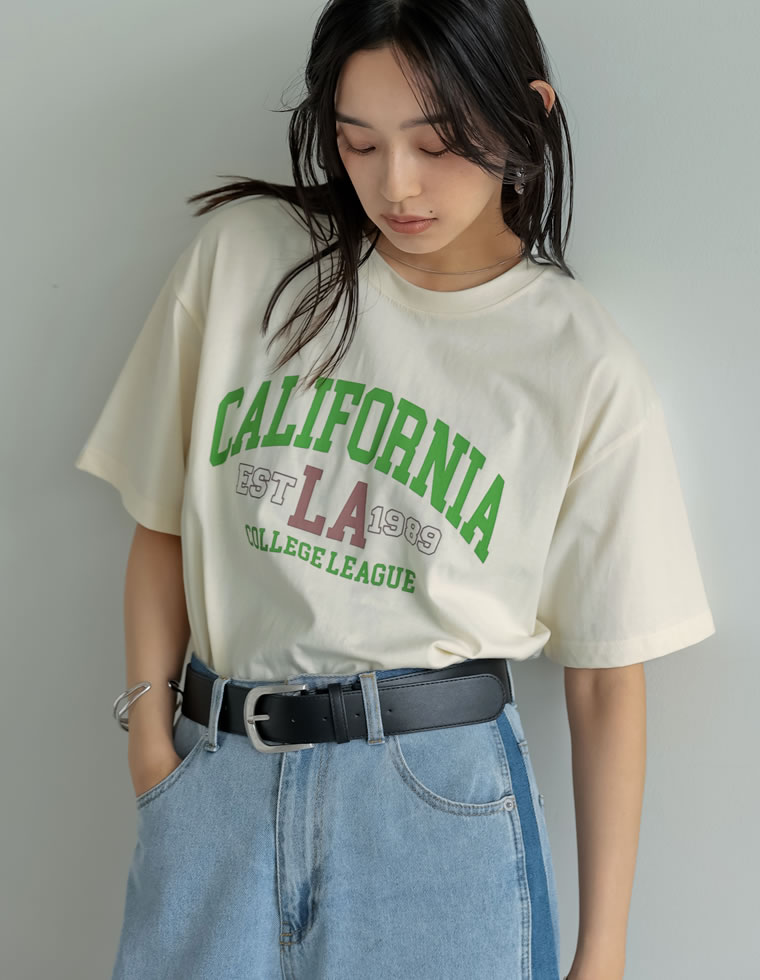 綿天竺CaliforniaロゴＴシャツ
