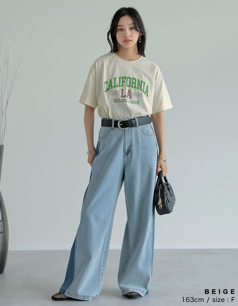 綿天竺CaliforniaロゴＴシャツ