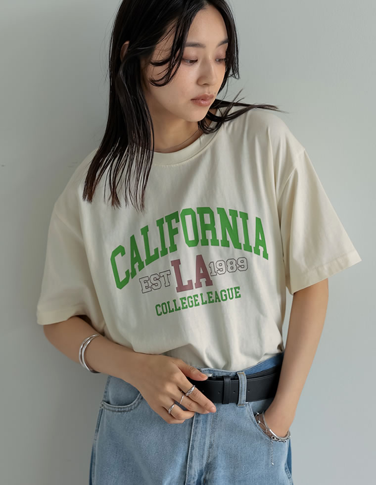 綿天竺CaliforniaロゴＴシャツ