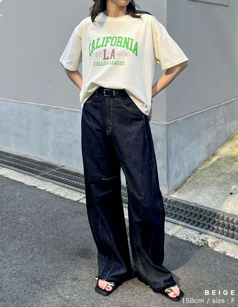 綿天竺CaliforniaロゴＴシャツ