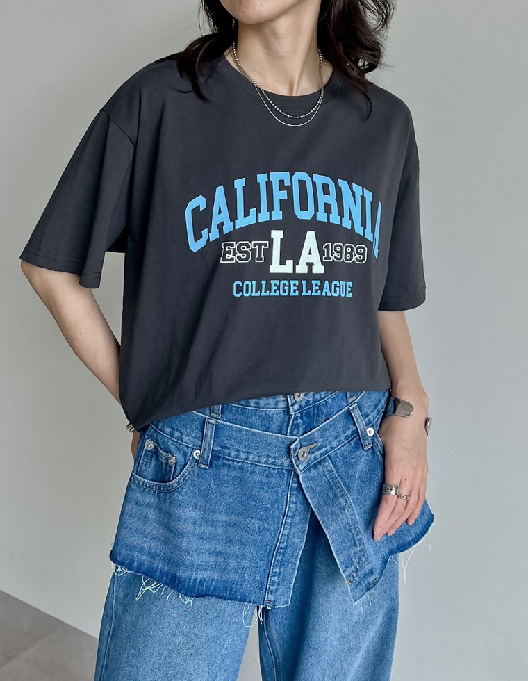綿天竺CaliforniaロゴＴシャツ