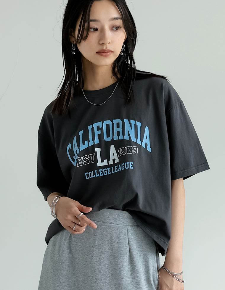 綿天竺CaliforniaロゴＴシャツ