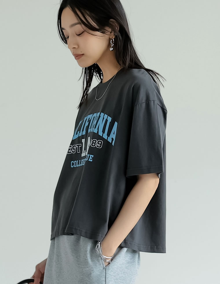 綿天竺CaliforniaロゴＴシャツ