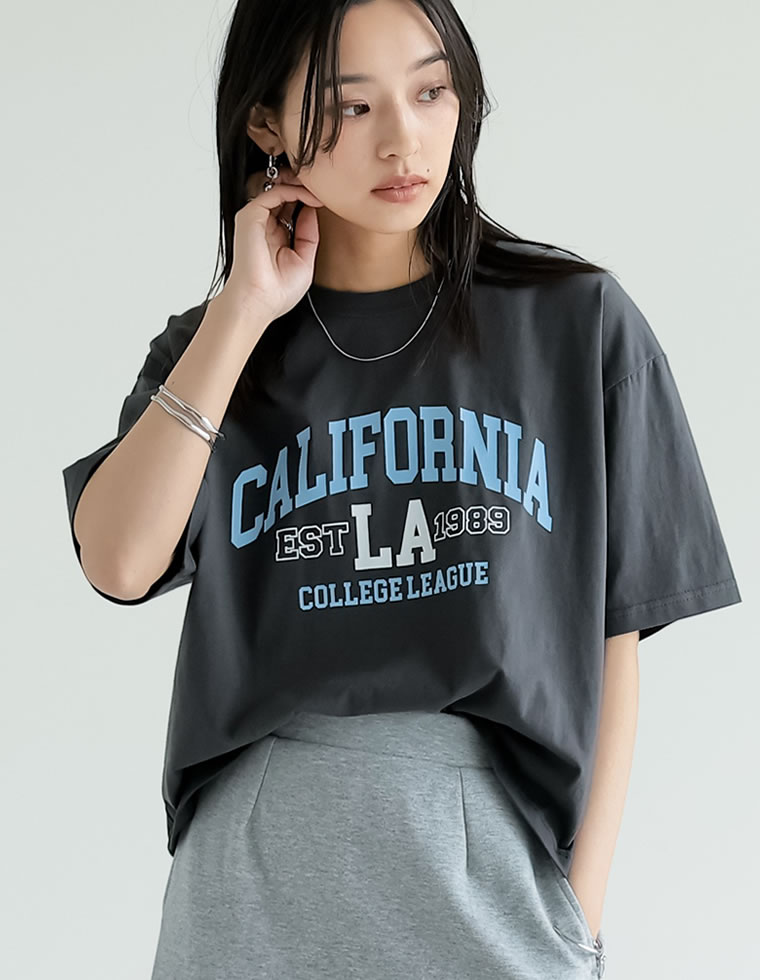 綿天竺CaliforniaロゴＴシャツ