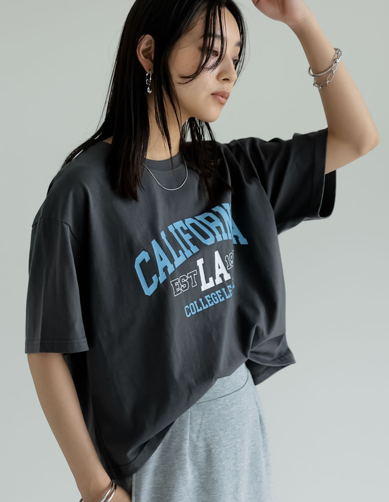 綿天竺CaliforniaロゴＴシャツ
