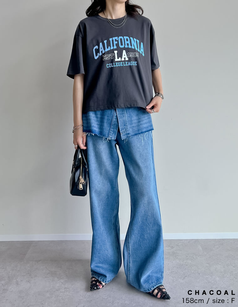 綿天竺CaliforniaロゴＴシャツ