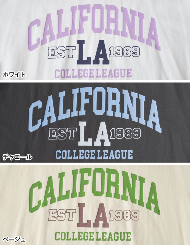 綿天竺CaliforniaロゴＴシャツ