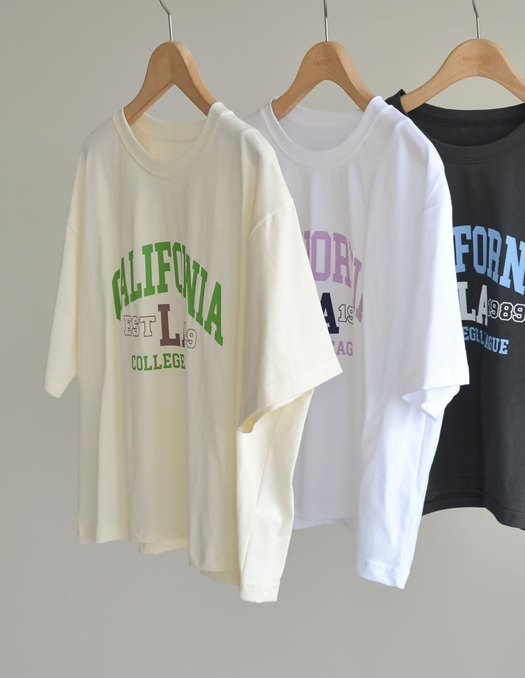 綿天竺CaliforniaロゴＴシャツ