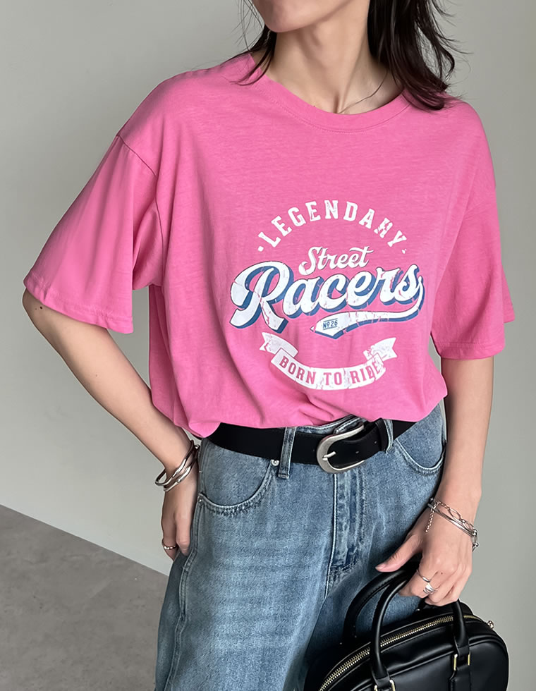 綿天竺カレッジロゴTシャツ