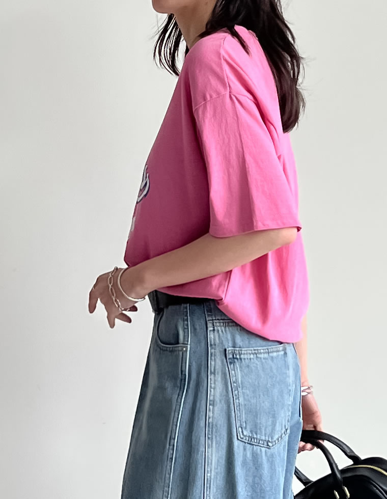 綿天竺カレッジロゴTシャツ