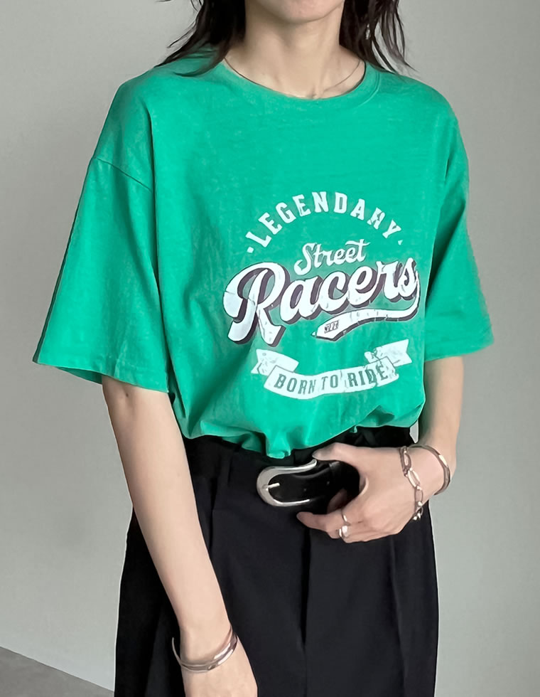 綿天竺カレッジロゴTシャツ