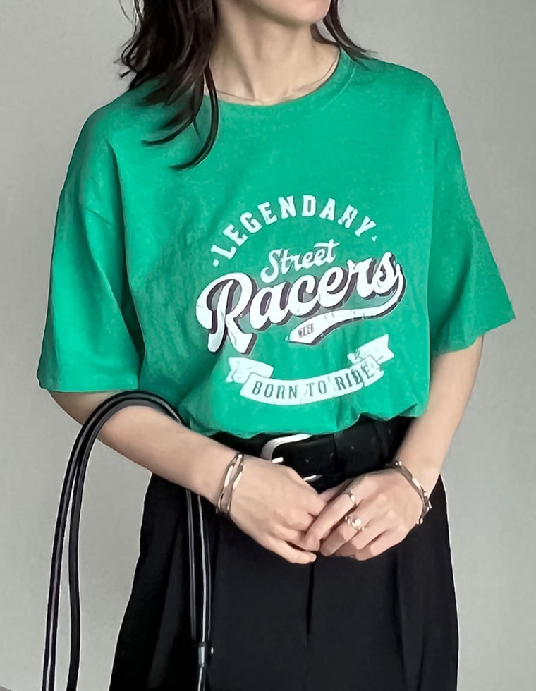 綿天竺カレッジロゴTシャツ