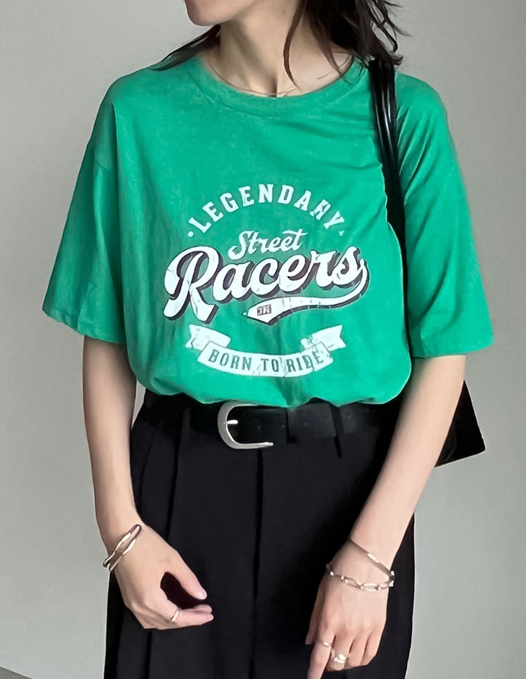 綿天竺カレッジロゴTシャツ