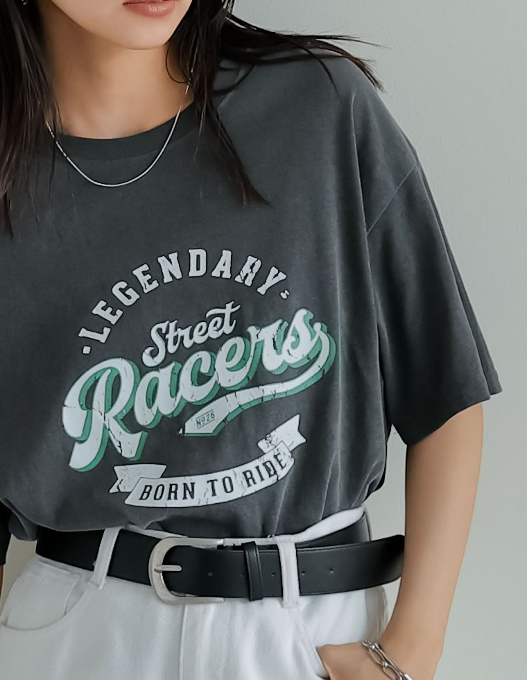 綿天竺カレッジロゴTシャツ