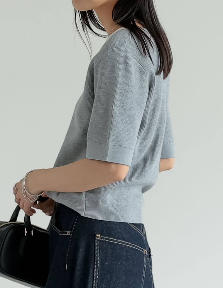 リネンタッチレイヤード風ニット