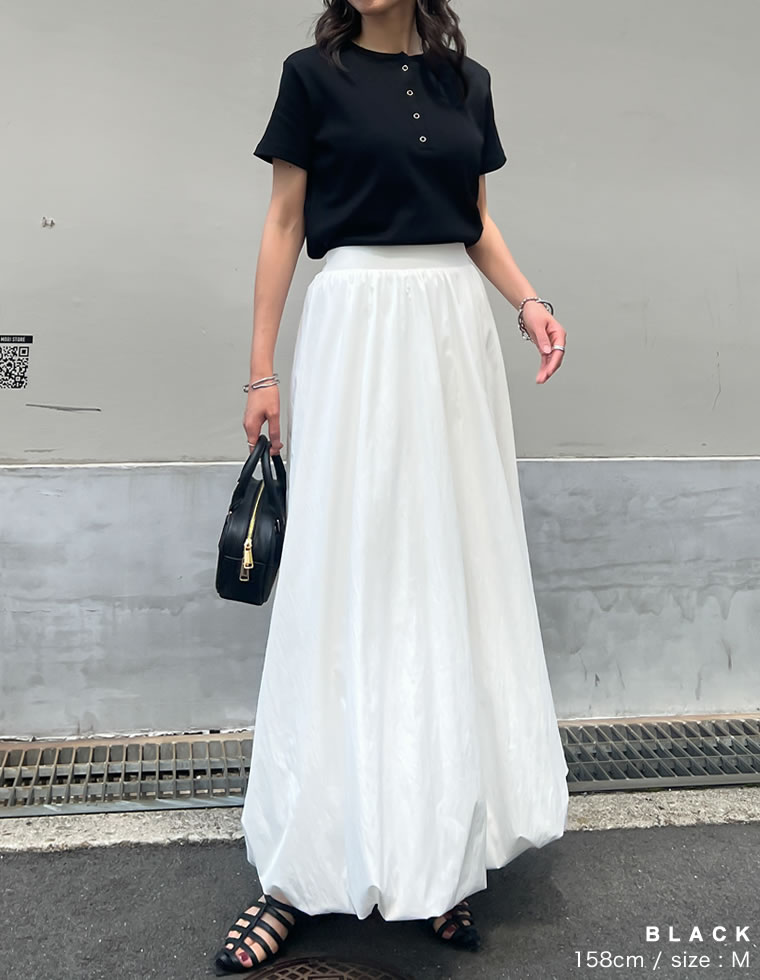 テレコリブドットボタンTシャツ