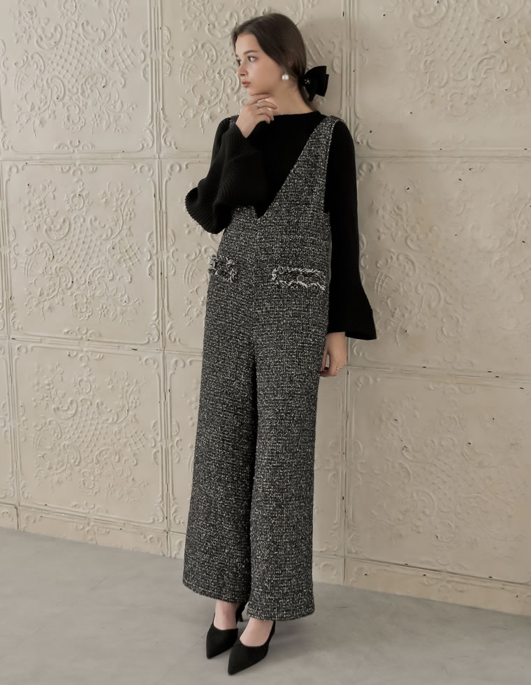 フィッシュスリーブリブニットトップス