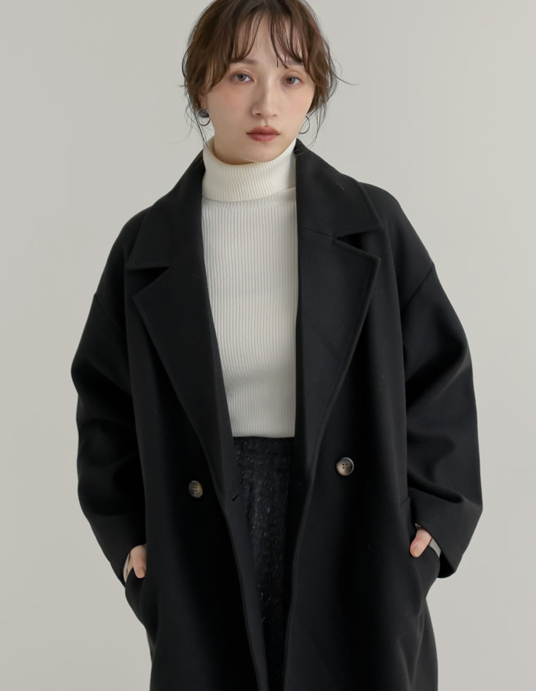 サイドスリットロングチェスターコート