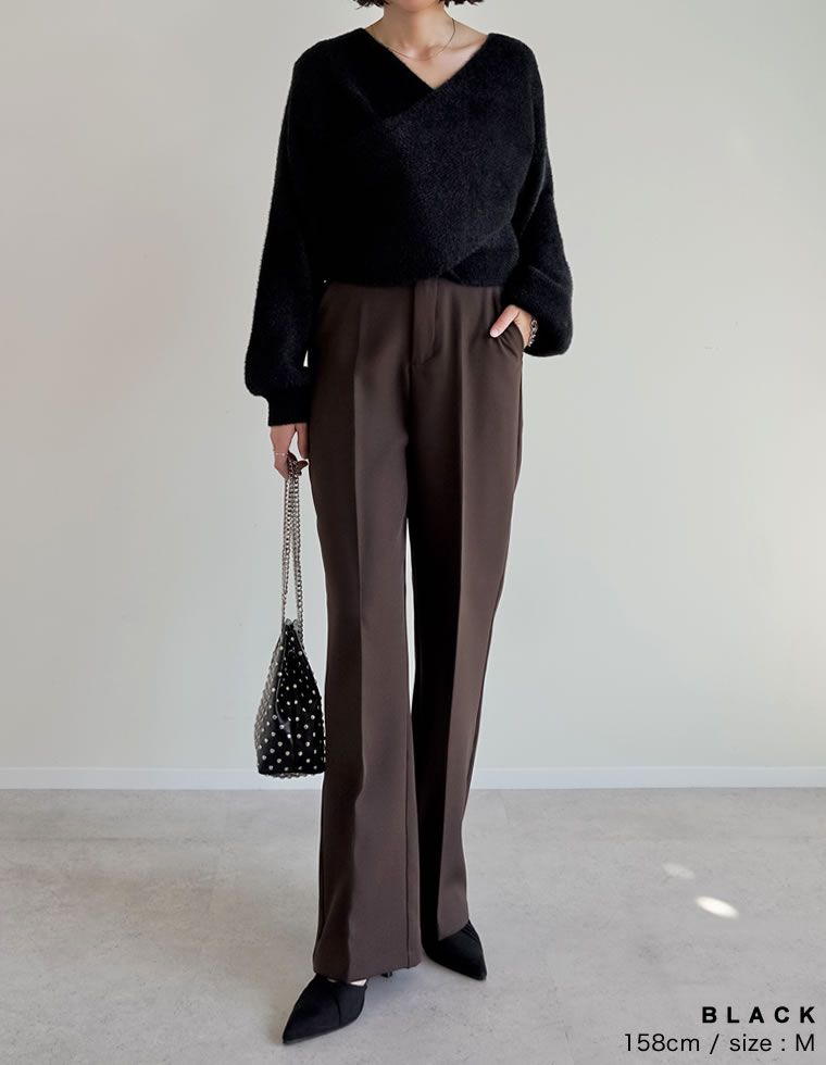 シャギーカシュクールニットプルオーバー