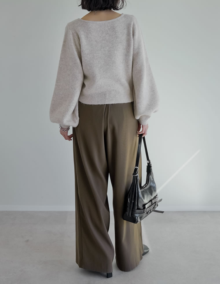 フロントシャーリングニットプルオーバー