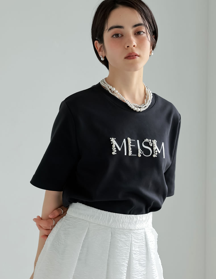 スムースパール刺繍ロゴTシャツ