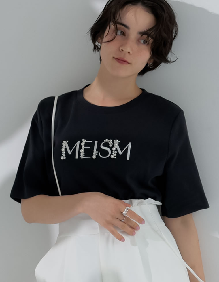 スムースパール刺繍ロゴTシャツ
