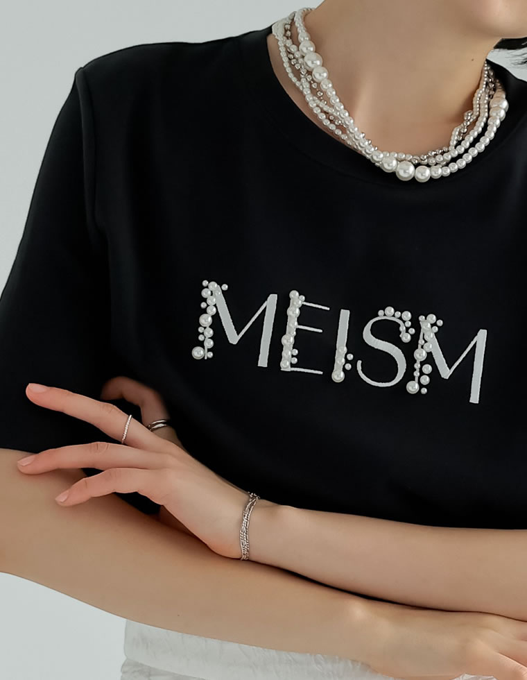 スムースパール刺繍ロゴTシャツ