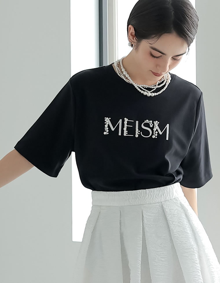 スムースパール刺繍ロゴTシャツ