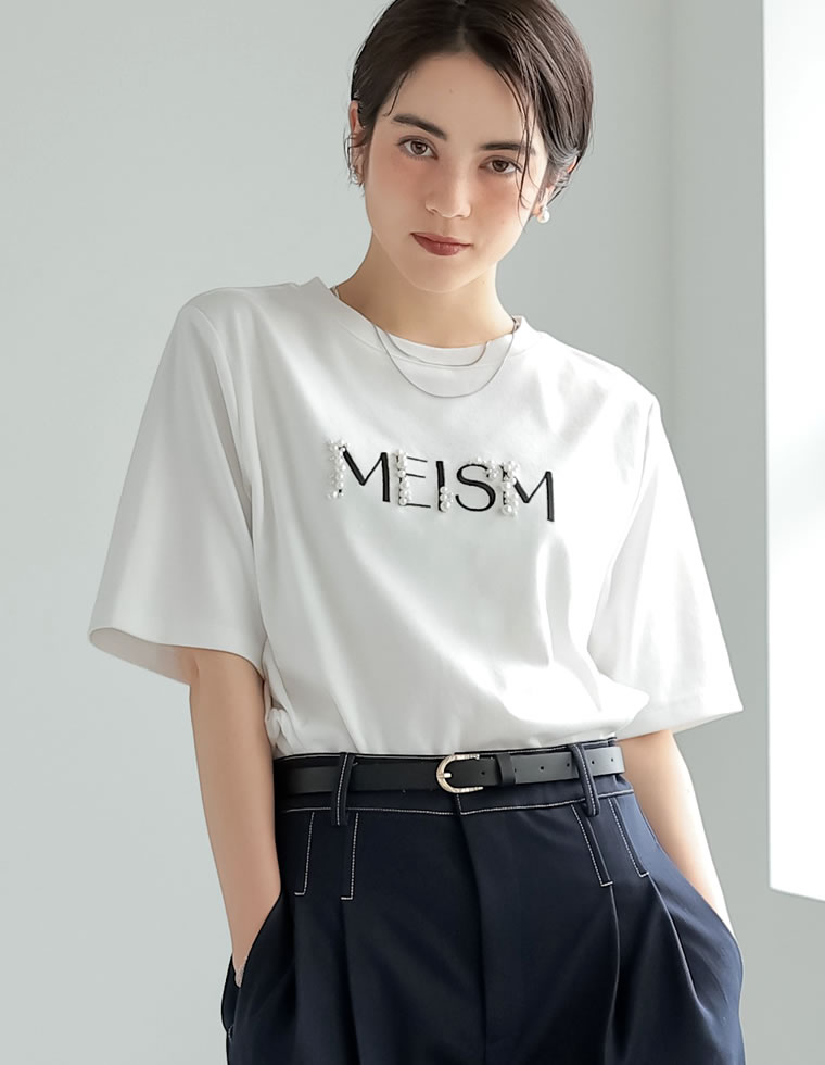 スムースパール刺繍ロゴTシャツ