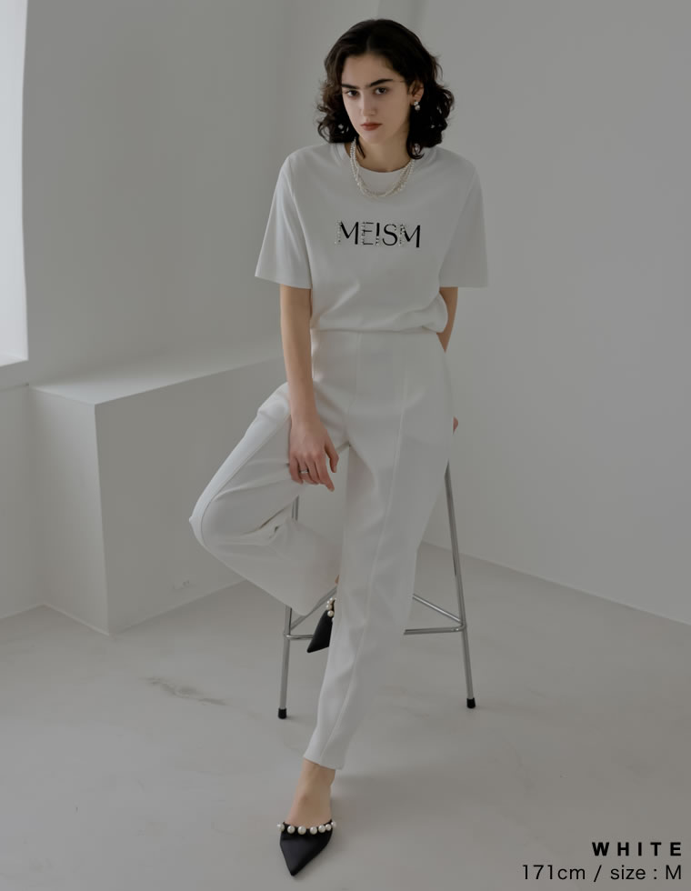 スムースパール刺繍ロゴTシャツ