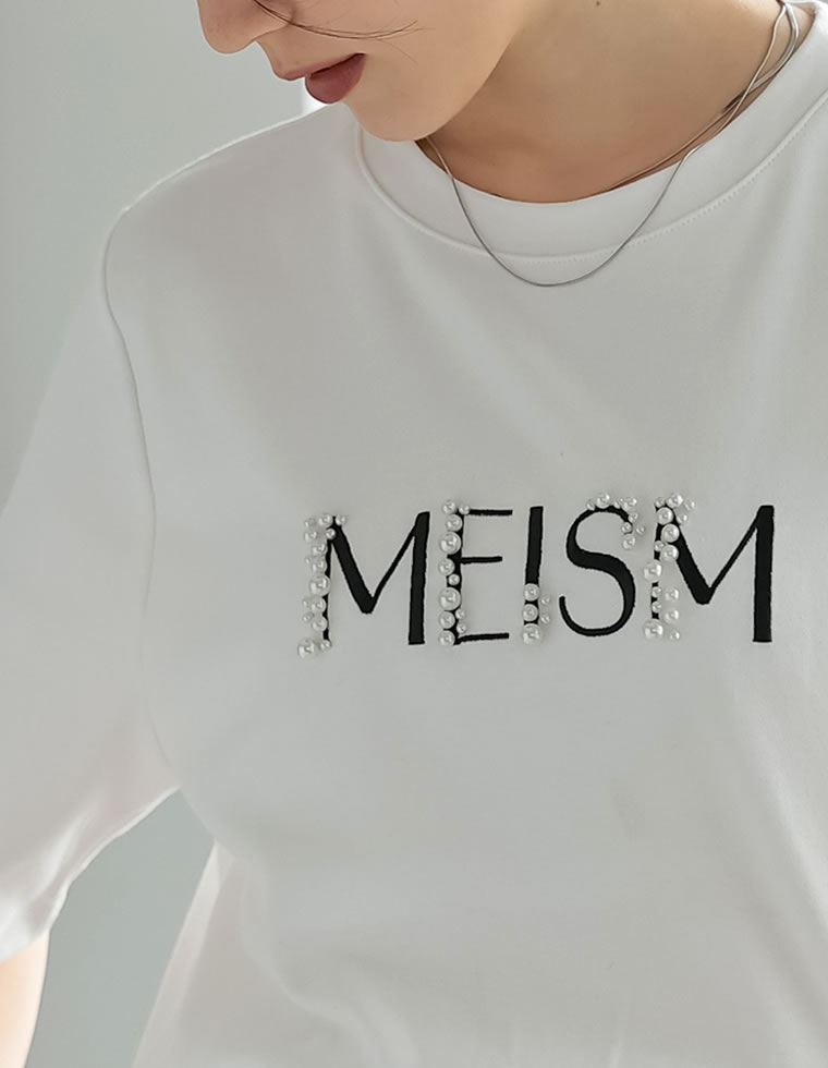 スムースパール刺繍ロゴTシャツ
