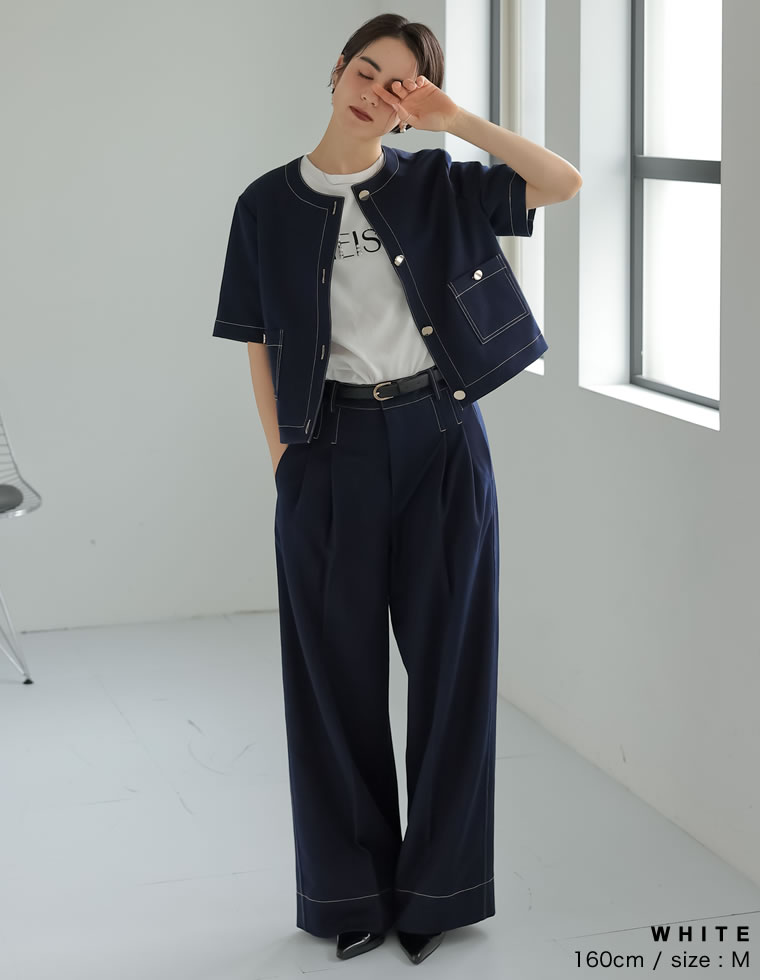 スムースパール刺繍ロゴTシャツ