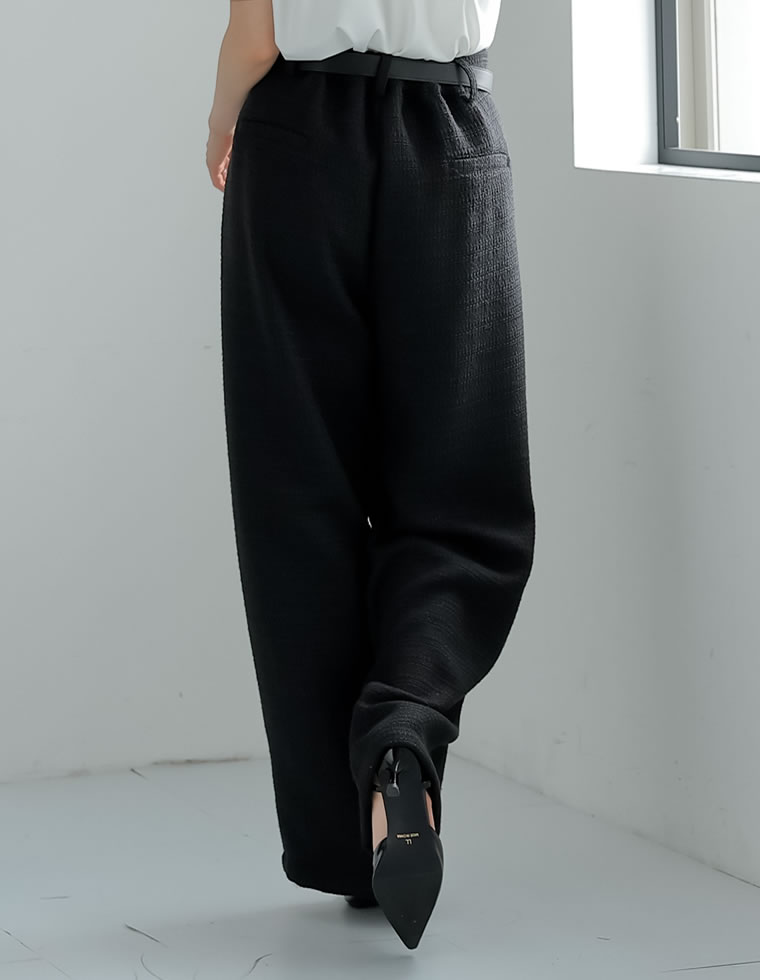ツイードダブルタックストレートパンツ