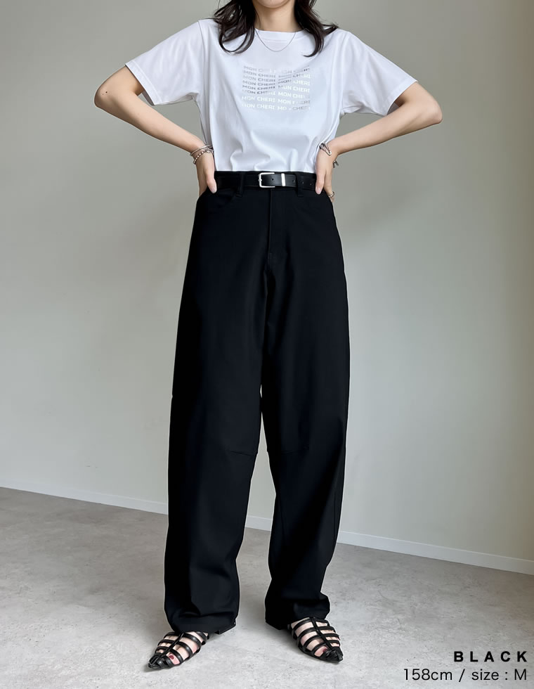 エアリーストレッチバレルレッグパンツ
