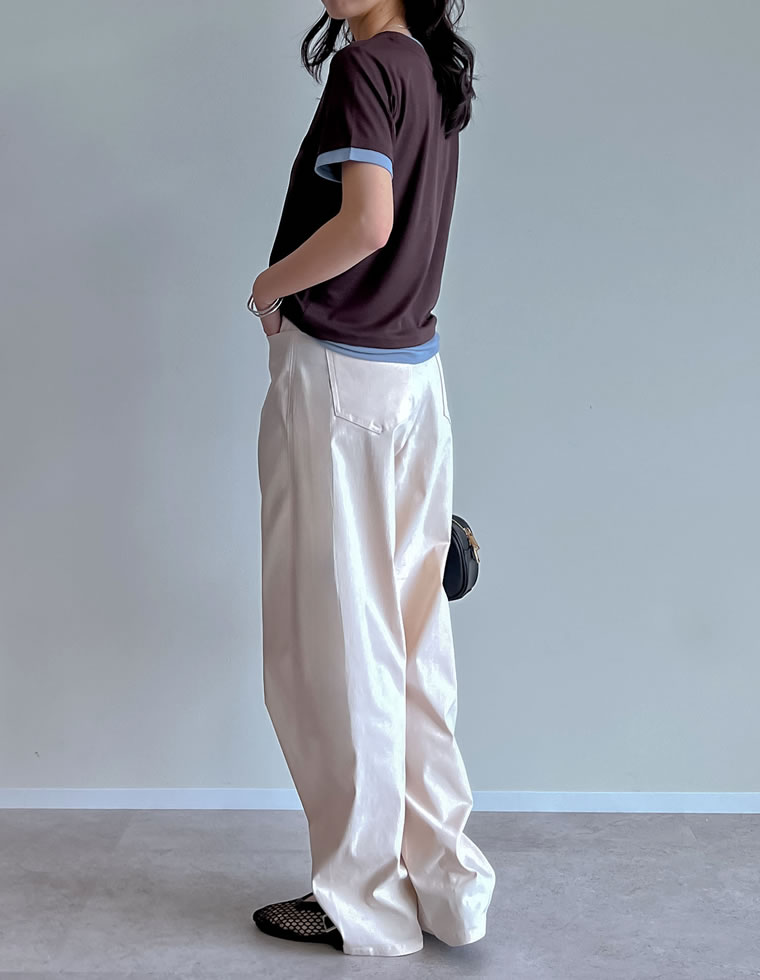 エアリーストレッチバレルレッグパンツ
