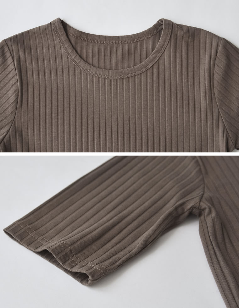 [汗じみ防止]ワイドリブ半袖Tシャツ
