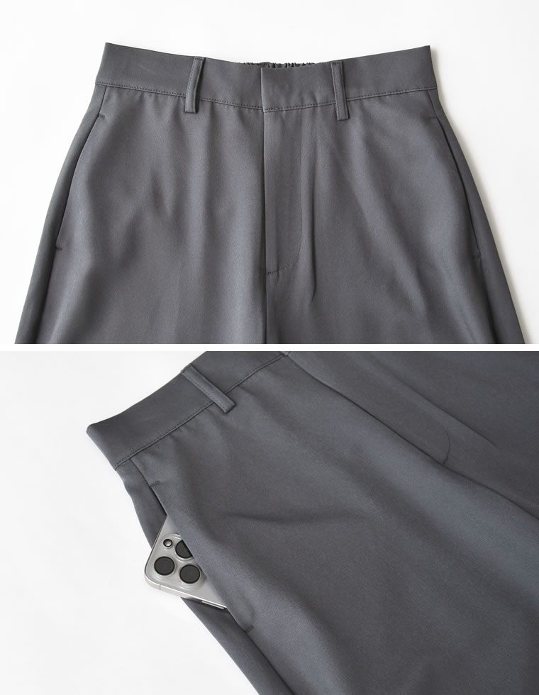 冷感ツイルバレルレッグパンツ