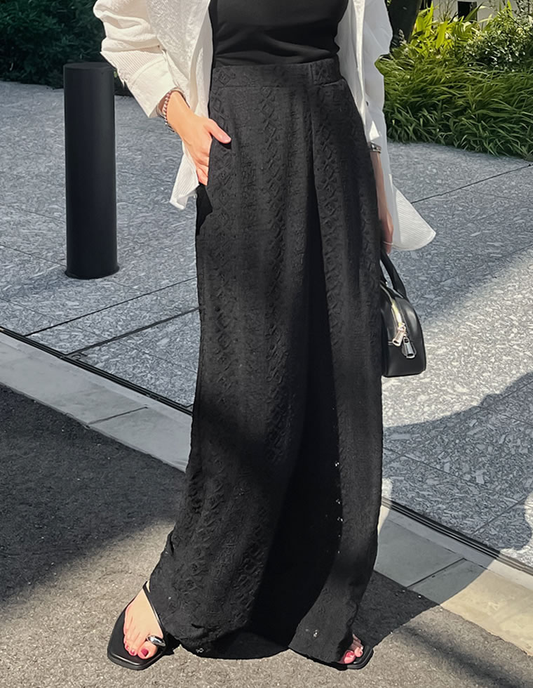 カットレースドロストパンツ