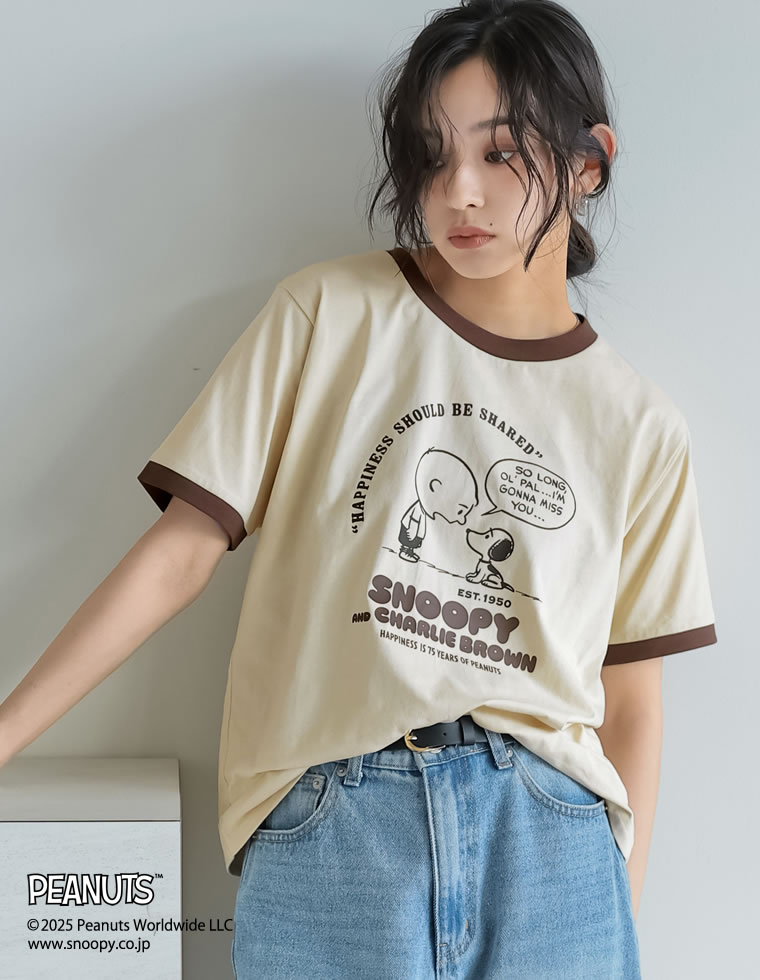 PEANUTS別注リンガーTシャツ