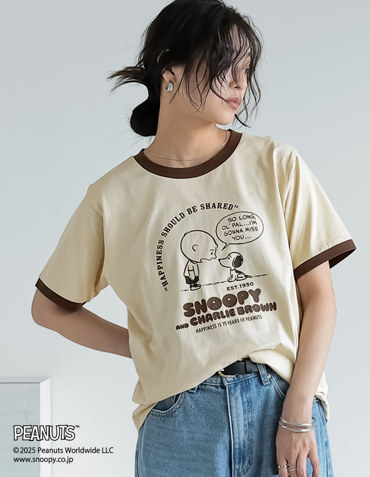 PEANUTS別注リンガーTシャツ
