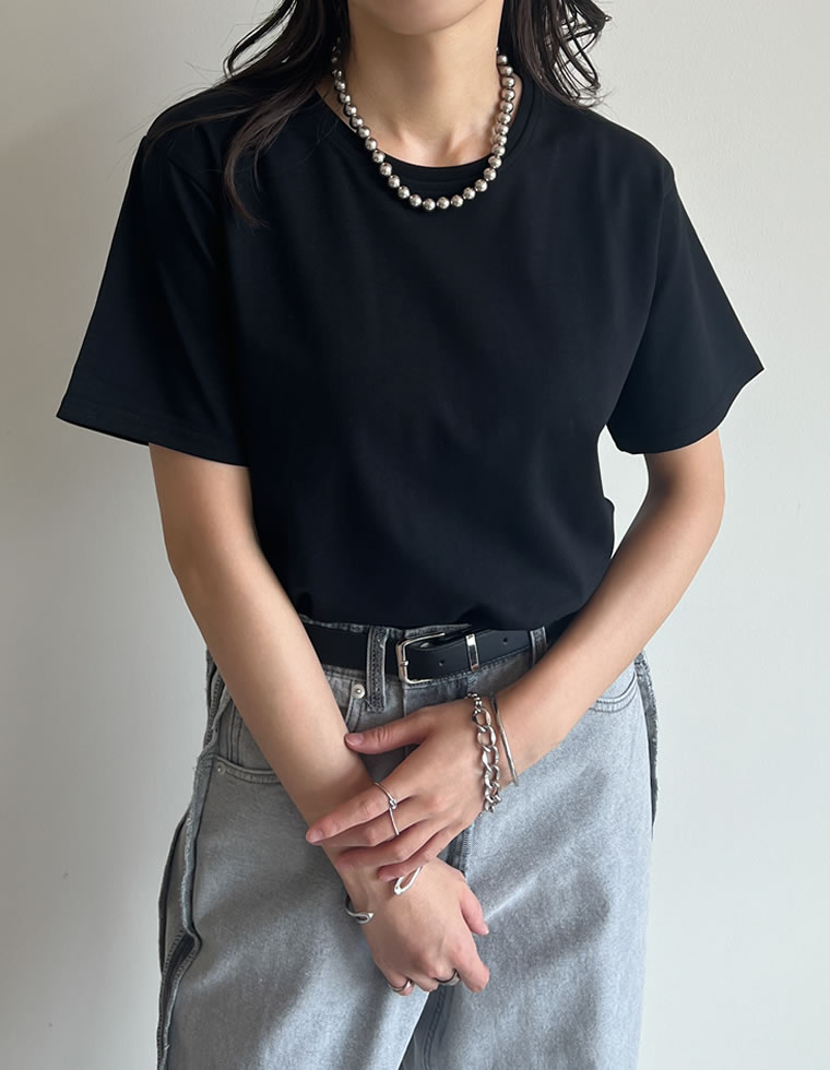 コットン天竺半袖Tシャツ