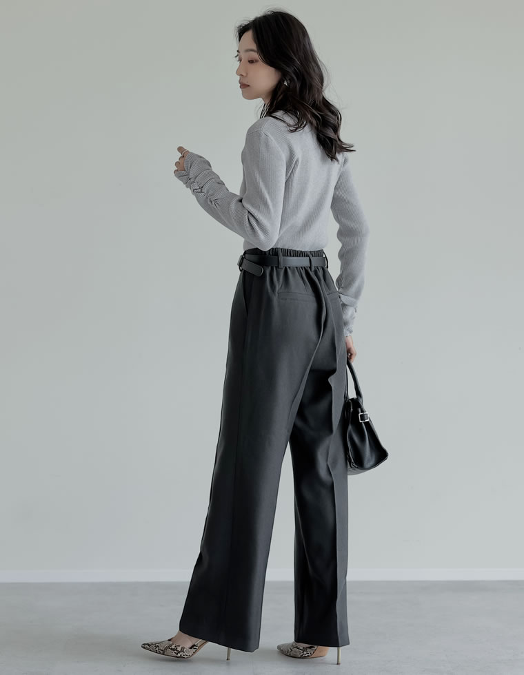 微起毛ツイルストレートスラックス