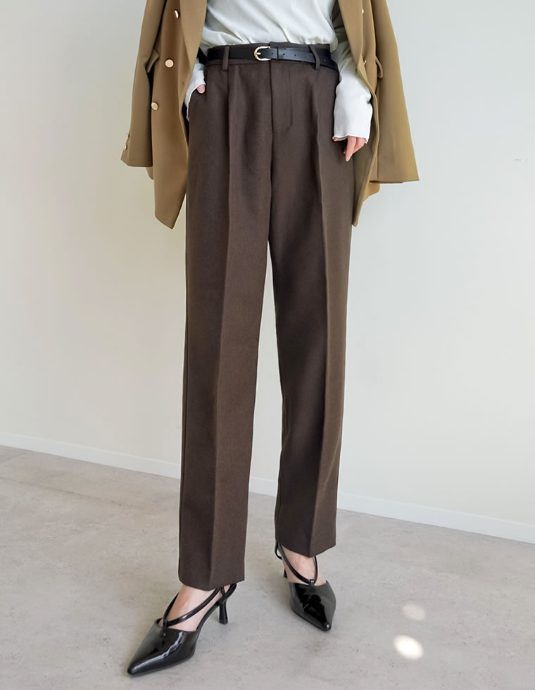 微起毛ツイルテーパードパンツ