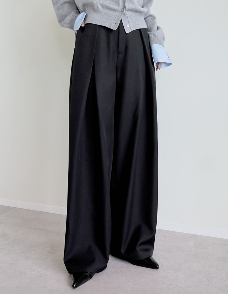 ストレッチツイルクロスワイドパンツ