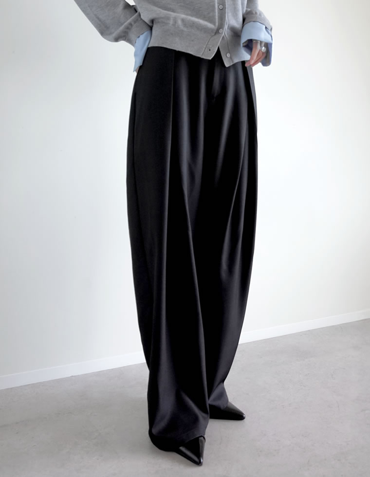 ストレッチツイルクロスワイドパンツ