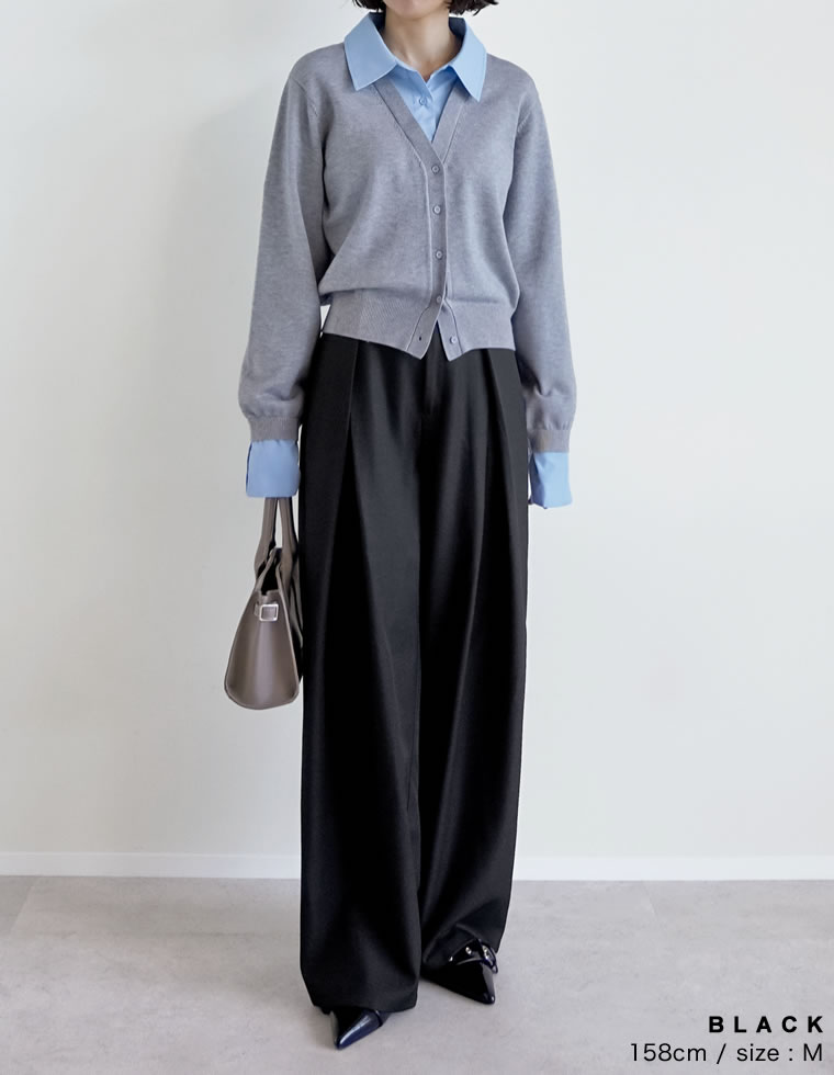 ストレッチツイルクロスワイドパンツ
